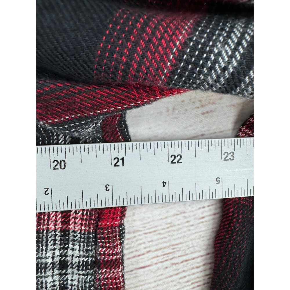 Madewell Button Down Shirt Womens Medium Red Plaid Flannel High Low Hem - Picture 6 of 7